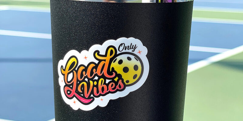 Pickleball Vinyl Sticker Good Vibes Only