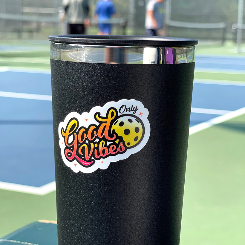 Pickleball Vinyl Sticker Good Vibes Only